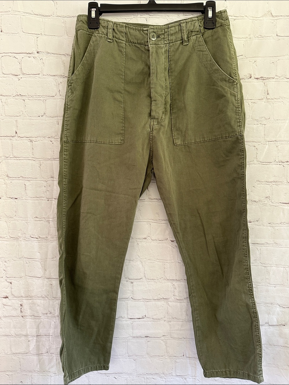 Zara Trafaluc Olive Green Casual Cotton blend soft high waist Pants size 4